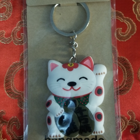 Maneki Neko Japanese Beckoning Cat - Set of giant paper clip/bookmark & … - Picture 3 of 5